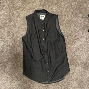 Vans dark light denim tank blouse